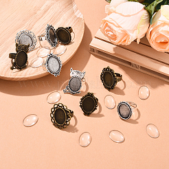 DIY Adjustable Iron & Alloy Finger Ring Making Kits&nbsp;DIY-YW0017-14AS