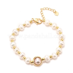 Natural Pearl Link Bracelets&nbsp;BJEW-D447-06G-01