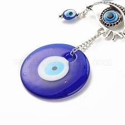 Glass Turkish Blue Evil Eye Pendant Decoration&nbsp;HJEW-I008-04AS