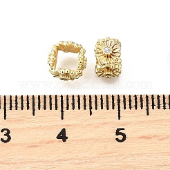 Daisy Flower Brass Micro Pave Clear Cubic Zirconia European Beads&nbsp;KK-V011-05G
