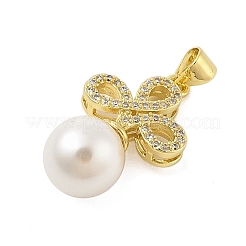 Rack Plating Brass Micro Pave Cubic Zirconia Pendants&nbsp;KK-Z074-70G