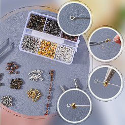 600Pcs 6 Colors Brass Crimp Beads Covers&nbsp;KK-SP0002-33