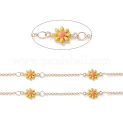 Handmade Brass Enamel Link Chains&nbsp;CHC-C021-01G
