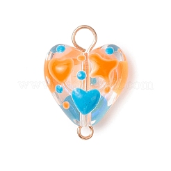 Handmade Clear Glass Enamel Connector Charms&nbsp;PALLOY-JF04113-01