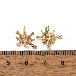 Brass Pave Clear Cubic Zirconia Stud Earring Findings&nbsp;KK-Z121-12G