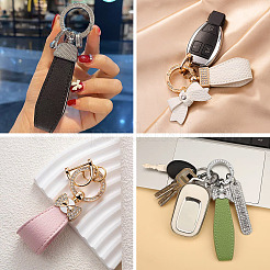 1Pc DIY Alloy Rhinestone Spring Gate Rings Keychains&nbsp;FIND-TA0008-54C-P