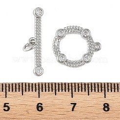 SHEGRACE Brass Micro Pave Clear Cubic Zirconia OT Toggle Claps&nbsp;XGRQ5K371-830P