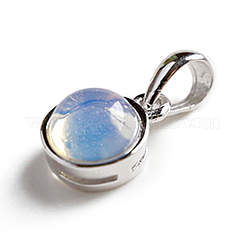Opalite Half Round Charms&nbsp;G-NH0001-12F