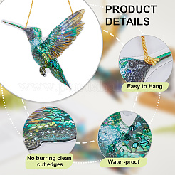 2Pcs 2 Styles Acrylic Bird Hanging Suncatchers&nbsp;HJEW-CN0001-32
