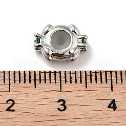 Brass Micro Pave Green Cubic Zirconia Beads&nbsp;LS-KK-K361-05P