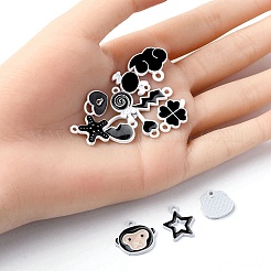 13Pcs 13 Style Spray Painted Alloy Enamel Pendants&nbsp;ENAM-YW0001-01
