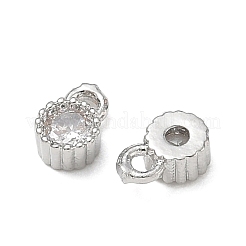 Brass Pave Clear Cubic Zirconia Charms&nbsp;CU-CBABB5B-06P