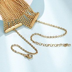 304 Stainless Steel Ball Chain Multi Layered Necklaces for Women&nbsp;NJEW-G194-02G