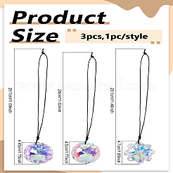 3Pcs 3 Styles Glass Hanging Suncatchers&nbsp;HJEW-LP0002-39