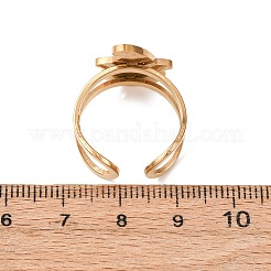 304 Stainless Steel with Enamel Cuff Rings for Women&nbsp;RJEW-Z116-01G-05