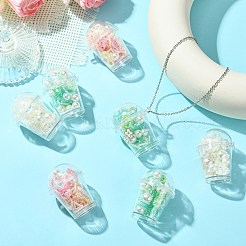 10Pcs Milk Tea Cup Theme Opaque Acrylic Pendants&nbsp;OACR-CJ0002-31