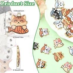 24Pcs 6 Colors Rack Plating Alloy Enamel Pendants&nbsp;FIND-YW0011-94