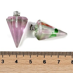 Spray Painted Glass Pendants&nbsp;GLAA-Z007-03E