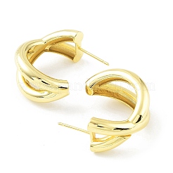 Letter X Rack Plating Brass Studs Earrings for Women&nbsp;KK-Z038-05G