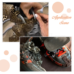 4 Pairs 4 Colors Polyester Leopard Print Pattern Lace Shoelaces&nbsp;DIY-FH0009-68
