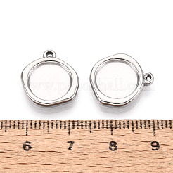 304 Stainless Steel Pendant Cabochon Settings&nbsp;STAS-T067-70B-P
