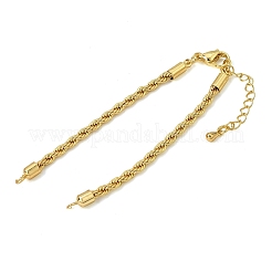 Adjustable Braided Brass Rope Chain Bracelet Making for DIY Connector Findings&nbsp;KK-CBA5ABD-01G