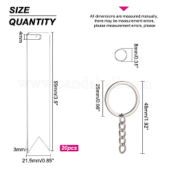 DIY Vertical Flag Acrylic Blank Pendant Keychain Making Kits&nbsp;DIY-BC0001-64B