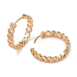 Brass Micro Pave Cubic Zirconia Hoop Earrings for Women&nbsp;EJEW-M238-15KCG