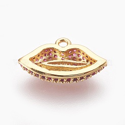Brass Micro Pave Cubic Zirconia Charms&nbsp;ZIRC-F089-05G