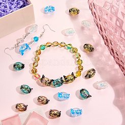 20Pcs 5 Colors Handmade Foil Lampwork Beads&nbsp;FOIL-SZ0001-02
