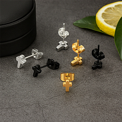 12Pcs 3 Colors Brass Stud Earrings&nbsp;EJEW-GO0003-10