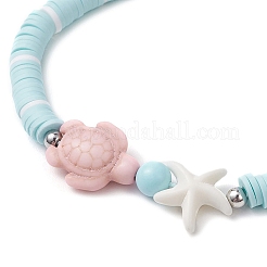 Adjustable Synthetical Turquoise & Porcelain & Natural Howlite Beaded Braided Bead Bracelets for Women&nbsp;BJEW-JB11710