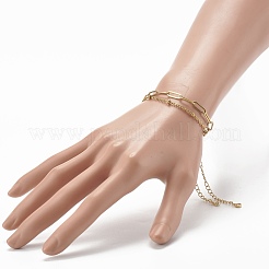304 Stainless Steel Paperclip & Satellite Chains Bracelet Set&nbsp;BJEW-JB06523