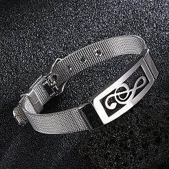 Star/Musical Note Stainless Steel Bracelets for Women Men&nbsp;PW-WG7B597-01