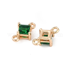 Brass Pave Glass Rhombus Links Connector Charms&nbsp;X1-GLAA-Q088-001F