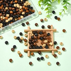 500Pcs 5 Colors Natural Wood Beads&nbsp;WOOD-YW0001-97