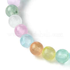 6mm Dyed Natural Selenite Round Beaded Stretch Bracelets for Women&nbsp;BJEW-JB10815