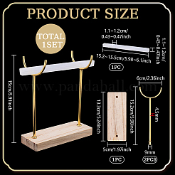 1Pc Alloy with Wood Display Stands for Selenite Wand&nbsp;ODIS-FG0002-32B