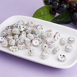 100Pcs 4 Styles Pave Disco Ball Beads&nbsp;RB-CW0001-01