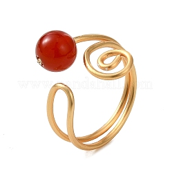 Natural Carnelian Cuff Open Rings&nbsp;RJEW-JR01071-01