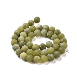 Round Frosted Natural TaiWan Jade Bead Strands&nbsp;X-G-M248-8mm-02