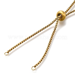 Adjustable Real 18K Gold Plated 304 Stainless Steel Slider Bracelet/Bolo Bracelets Making&nbsp;STAS-I153-03G-01