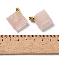Natural Rose Quartz Perfume Bottle Pendants&nbsp;G-Z039-05G-04