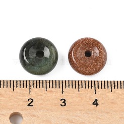 Natural & Synthetic Mixed Gemstone Donut/Pi Disc Charms&nbsp;G-M454-01A