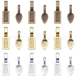 Tibetan Style Alloy Glue-on Flat Pad Bails&nbsp;TIBE-PH0001-25-NF