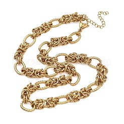 9.5MM 304 Stainless Steel Byzantine Chain Necklaces for Women Men&nbsp;NJEW-Z115-04G