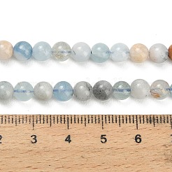 Natural Aquamarine Beads Strands&nbsp;G-F591-29A-6mm-04