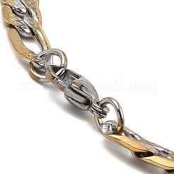 Two Tone PVD Vacuum Plating 304 Stainless Steel Cuban Link Chain Bracelets&nbsp;BJEW-K231-02GP