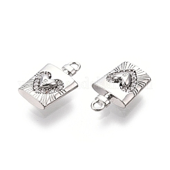 Brass Micro Pave Clear Cubic Zirconia Pendants&nbsp;KK-G436-26P