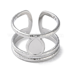 Non-Tarnish 304 Stainless Steel Open Cuff Ring Components&nbsp;STAS-Q308-06P